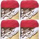 Spinrite Lily Sugar n Cream Yarn Solids Country Red Pack of 4 Skein