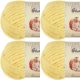 Spinrite Bernat Baby Blanket Yarn Yellow Pack of 4 Skein