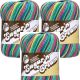Spinrite Lily Sugar n Cream Yarn Ombres Super Size Psychedelic Pack of 3 Skein