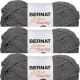 Spinrite Bernat Softee Chunky Yarn True Grey Pack of 3 Skein