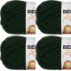 Spinrite Bernat Softee Chunky Yarn Dark Green Pack of 4 Skein