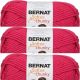 Spinrite Bernat Softee Chunky Yarn Hot Pink Pack of 3 Skein