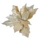 Christmas Floral Gold Glitter Poinsettia Pick