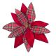 Christmas Floral Plaid Poinsettia Pick Velvet