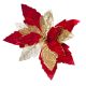 Christmas Floral Glitter Poinsettia Pick Red Gold and White