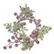Christmas Floral Candle Ring With Frosted Red Berries And Leaves 4.5 X 2.76 Inches