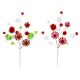 Christmas Floral Peppermint Pick With Pom Poms Assorted Colors 7 X 10.5 Inches