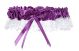 Garter Purple Satin And White Lace With Bow