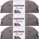 Spinrite Bernat Blanket Big Ball Yarn Dark Grey Pack of 3 Skein