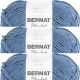 Spinrite Bernat Blanket Big Ball Yarn Country Blue Pack of 3 Skein