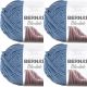 Spinrite Bernat Blanket Big Ball Yarn Country Blue Pack of 4 Skein