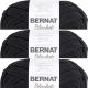 Spinrite Bernat Blanket Big Ball Yarn Coal Pack of 3 Skein