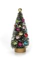 Mini Christmas Tree With Lights Gold Wood Base Sisal 4.5 Inches
