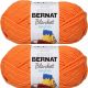 Spinrite Bernat Blanket Brights Big Ball Yarn Carrot Orange Pack of 2 Skein