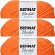 Spinrite Bernat Blanket Brights Big Ball Yarn Carrot Orange Pack of 3 Skein