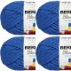 Spinrite Bernat Blanket Brights Big Ball Yarn Royal Blue Pack of 4 Skein