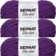 Spinrite Bernat Blanket Brights Yarn Pow Purple Pack of 3 Skein