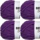 Spinrite Bernat Blanket Brights Yarn Pow Purple Pack of 4 Skein