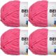 Spinrite Bernat Blanket Brights Yarn Pixie Pink Pack of 4 Skein