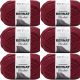 Spinrite Bernat Blanket Big Ball Yarn Crimson Pack of 6 Skein