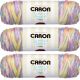 Spinrite Caron Simply Soft Paints Yarn Baby Brights Pack of 3 Skein