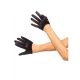 Women s Mini Cropped Satin Gloves Black One Size