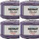 Spinrite Bernat Blanket Stripes Yarn Eggplant Pack of 4 Skein