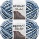 Spinrite Bernat Blanket Big Ball Yarn Faded Blues Pack of 2 Skein
