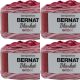 Spinrite Bernat Blanket Ombre Yarn Burgundy Ombre Pack of 4 Skein