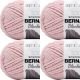 Spinrite Bernat Blanket Big Ball Yarn Tan Pink Pack of 4 Skein