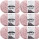 Spinrite Bernat Blanket Big Ball Yarn Tan Pink Pack of 6 Skein