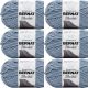 Spinrite Bernat Blanket Big Ball Yarn Gray Blue Pack of 6 Skein