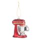 Stand Mixer Ornament Glass Red Silver 4.35 Inches