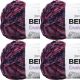 Spinrite Bernat Crushed Velvet Yarn Burgundy Pack of 4 Skein