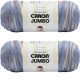 Spinrite Caron Jumbo Print Yarn Harbor Mist Pack of 2 Skein