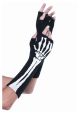 Women s Skeleton Fingerless Gloves Black One Size
