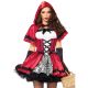 Women s Gothic Red Riding Hood Costume Red and White Medium