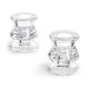 Candle Holder Clear Glass 2.25 Inches 2 Pieces