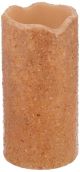 Battery Operated Primitive Grunge LED Candle Timer Textured Tan 3 X 6 Inches