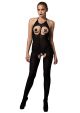 Womens Kink Opaque Cupless Bodystocking with Petal Parting G String