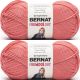 Spinrite Bernat Fabwoolous Yarn Rich Rose Pack of 2 Skein