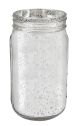 Floral Mason Jar Silver Mercury Glass 3.5 X 6.5 Inches