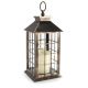 Brushed Lantern with Candle Plastic Antique Gold 5.5 X 10.9375 Incheses