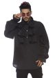 Men s Renaissance Ruffle Front Pirate Shirt Medium Black