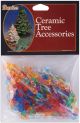 Ceramic Christmas Tree Accessories Mini Twist Pin Multi Color 0.25 Inch