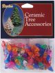 Ceramic Christmas Tree Accessories Small Twist Pin Multi Color 0.5 Inch