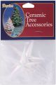 Ceramic Christmas Tree Accessories Stars 3.875 X2.625 Inches Iridescent