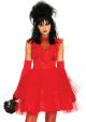Womens Lydia Beetle Bride 80s Halloween Costume Red Medium