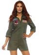 Leg Avenue Women s Top Gun Licensed Romper Flight Suit Costume Large