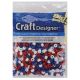 Pony Beads Red and White and Blue 6mm X 9mm